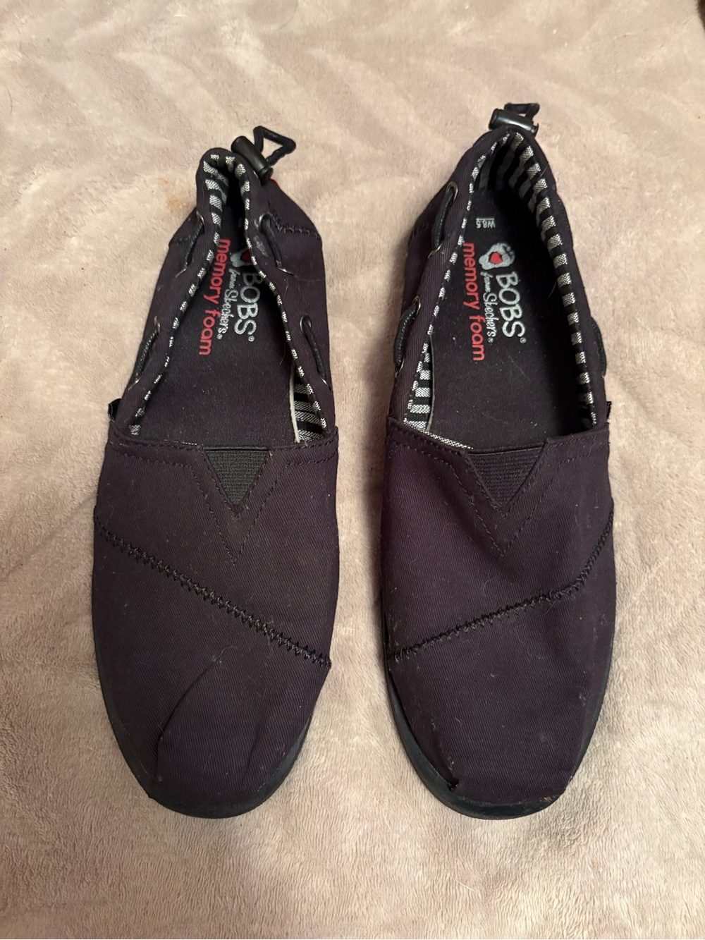 Skechers BOBS Memory Foam Women’s Slip-On Shoes - Black